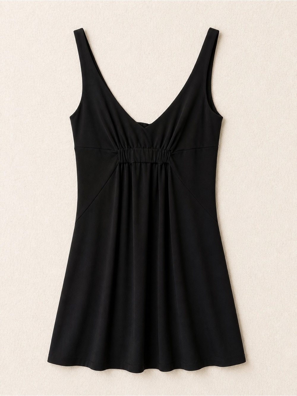 CAbi Black Midi Dress Sleeveless V Neck Empire Waist Stretch Size Medium